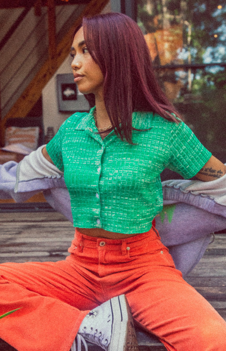 Beth Knit Polo Green Image