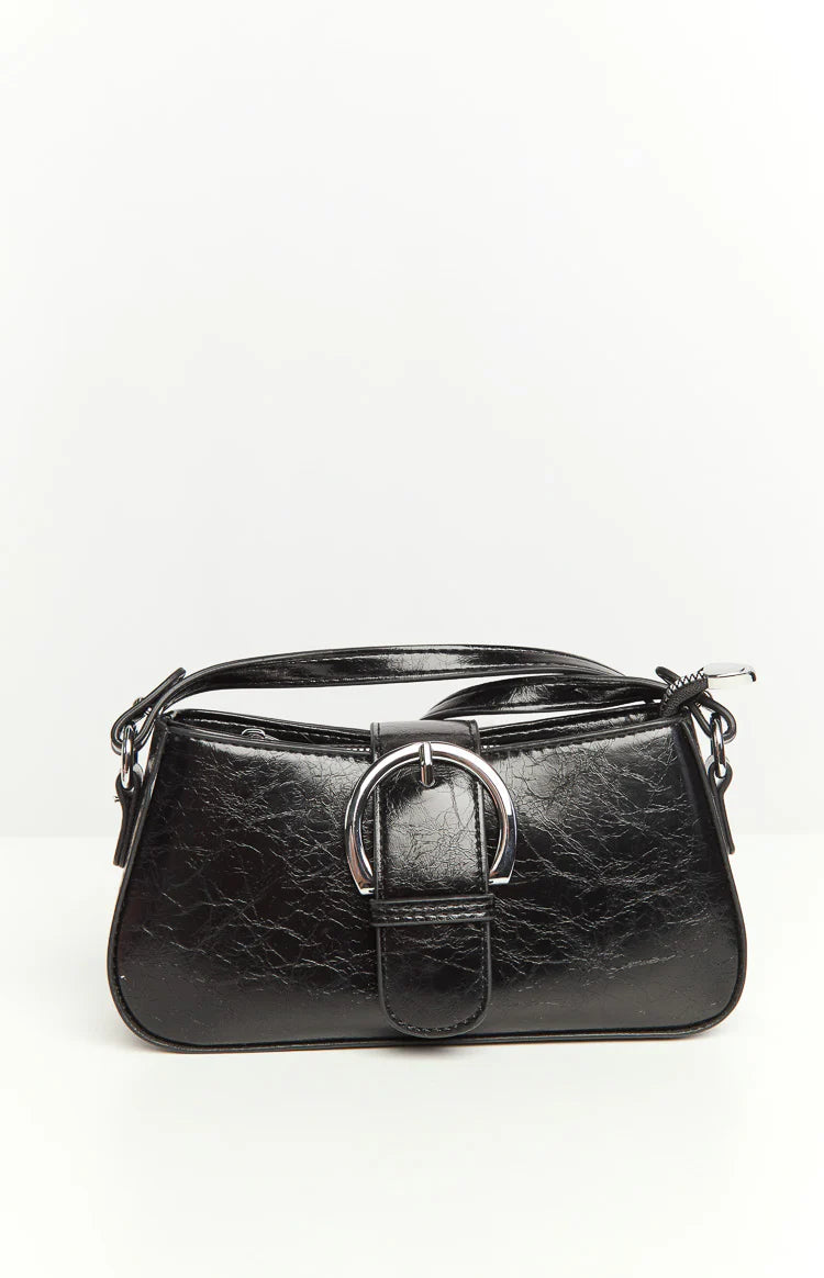 Bowie Black PU Shoulder Bag