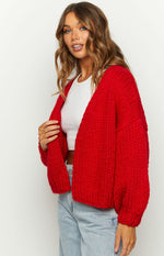 Bad Habits Red Knit Cardigan – Beginning Boutique NZ