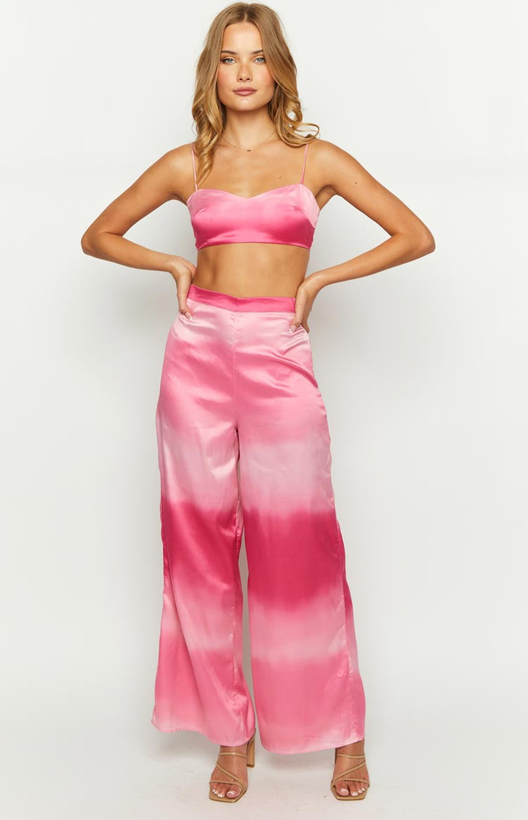 Bailee Pink Ombre Crop Top Image