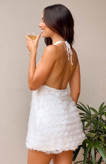 Bday Girl White Halter Mini Dress