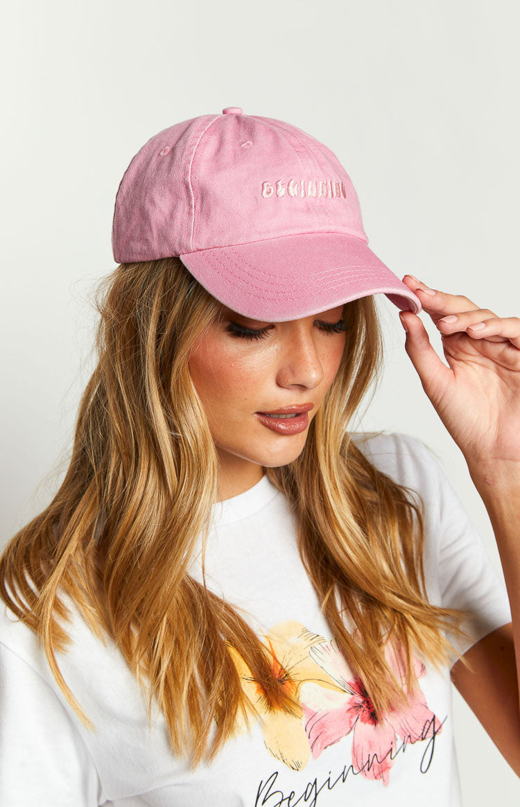 Beginning Boutique Pink Washed Cap Image