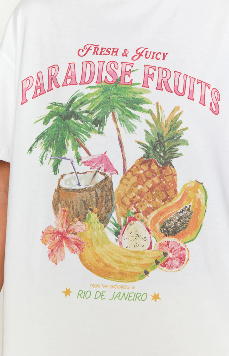 Beginning Paradise Fruits White Tee