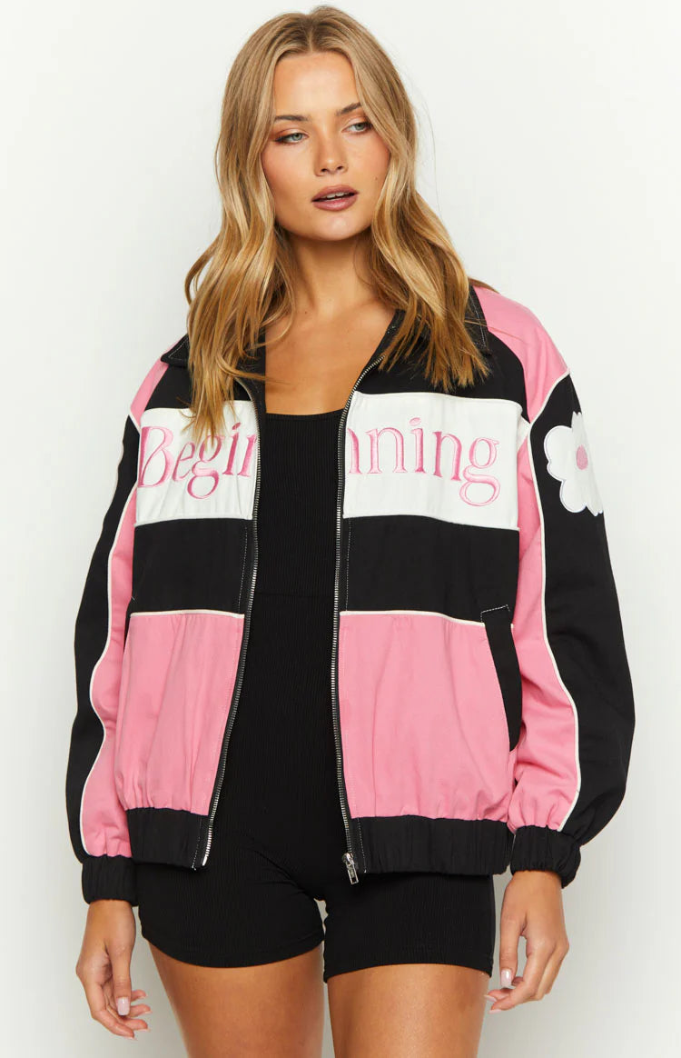 Beginning Pink Bomber Jacket | Beginning Boutique NZ