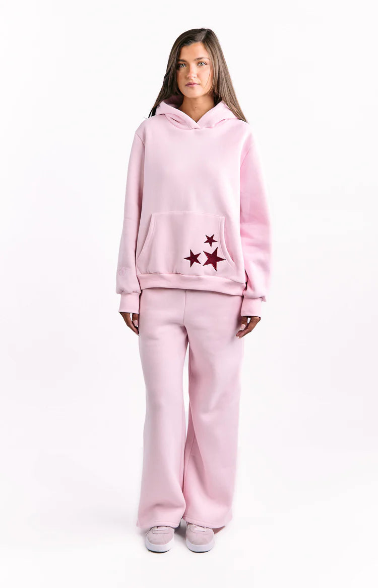 Beginning Pink Burgundy Star Hoodie