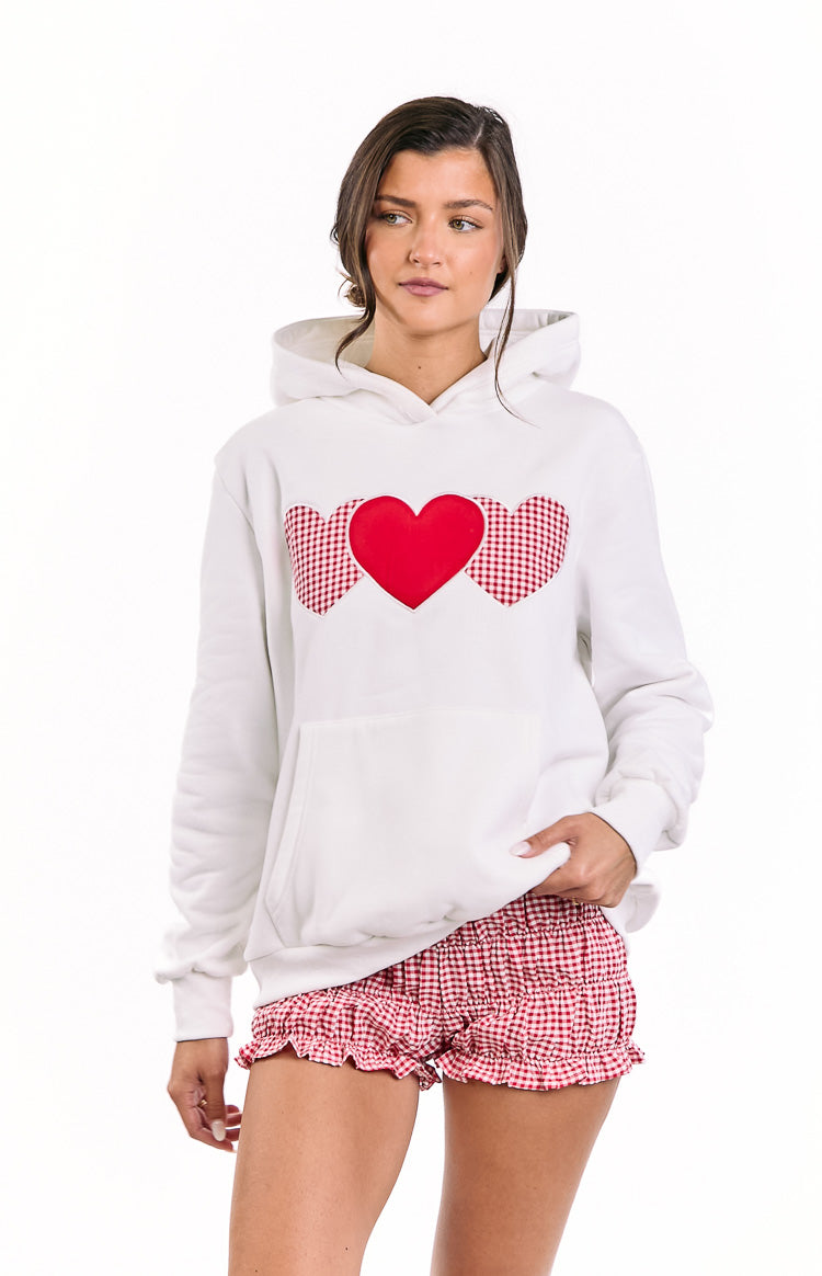 Beginning White And Red Heart Hoodie Image