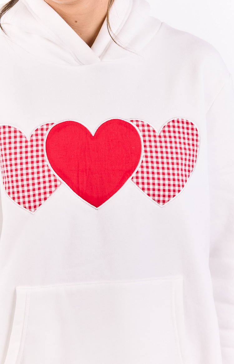 Beginning White And Red Heart Hoodie Image