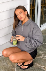 Benson Grey Puff Bomber Jacket Image