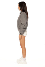 Benson Grey Puff Bomber Jacket Image