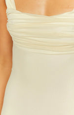 Beverley Cream Mesh Maxi Dress