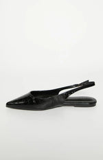 Billini Henna Black Patent Croc Mule