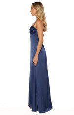 Blaise Navy Satin Maxi Dress