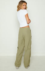 Blaise Khaki Parachute Pants Image