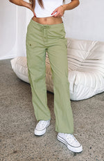 Blaise Khaki Parachute Pants Image
