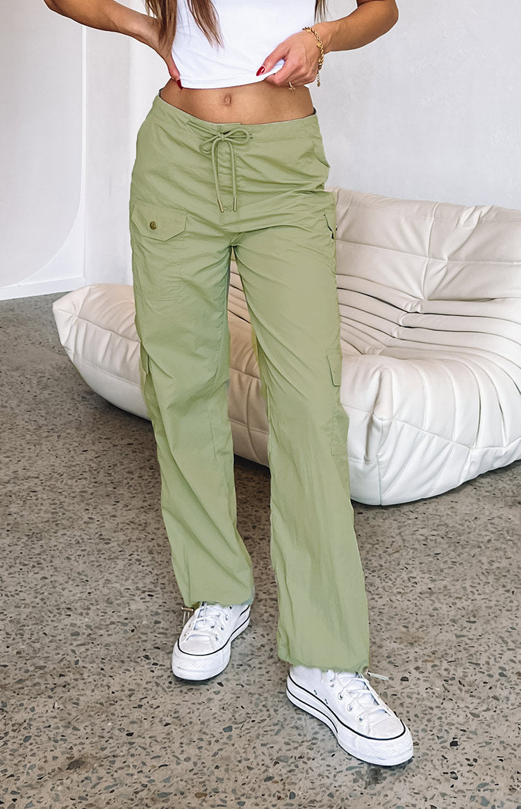 Blaise Khaki Parachute Pants Image