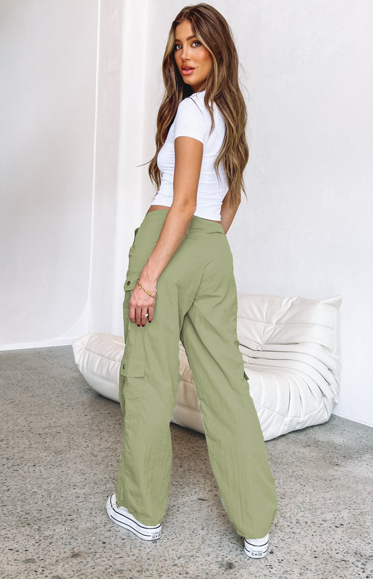 Blaise Khaki Parachute Pants Image