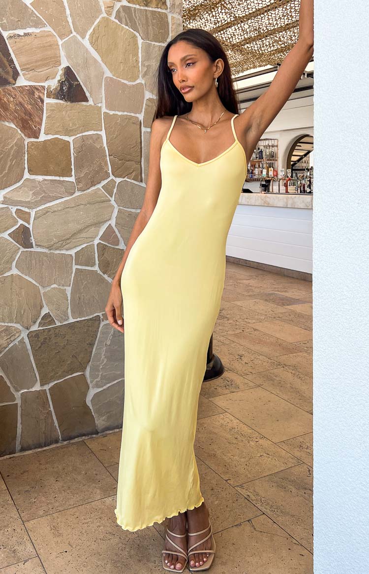 Blake Yellow Lace Maxi Dress Image