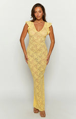 Blake Yellow Lace Maxi Dress