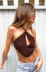 Blakey Brown Halter Neck Top Image