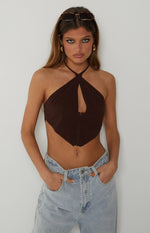 Blakey Brown Halter Neck Top Image