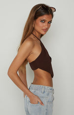 Blakey Brown Halter Neck Top Image