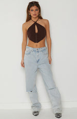 Blakey Brown Halter Neck Top Image