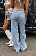 Blue Blaze Mid Wash Denim Cut Out Jeans Image