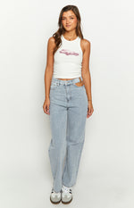 Blue Blaze Mid Wash Denim Cut Out Jeans Image