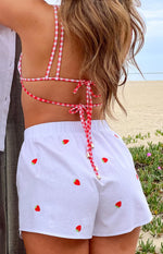 Brad White Strawberry Embroidered Boxer Shorts