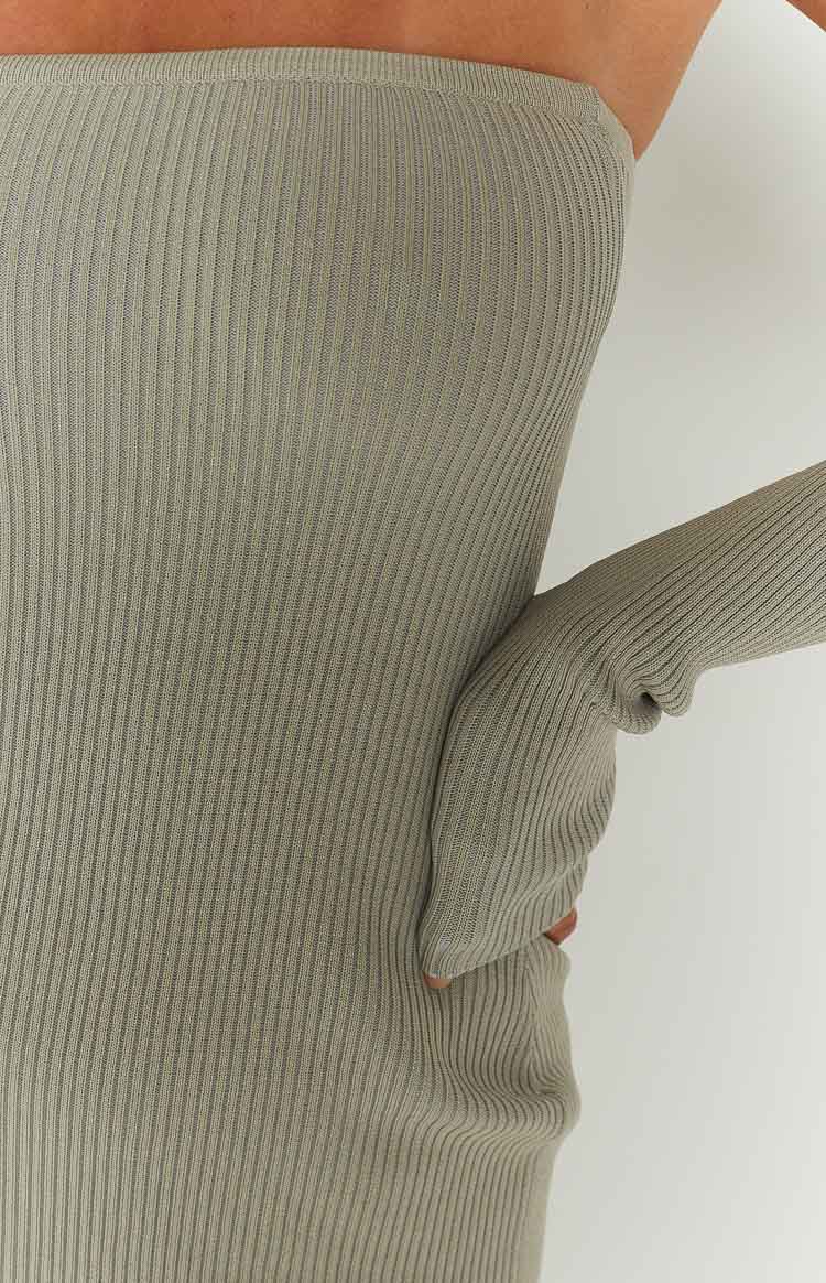 Branca Sage Long Sleeve Knit Mini Dress Image