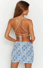 Brie White Print Mini Skirt Image