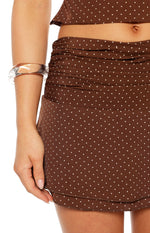 Briony Brown Polka Dot Mini Skirt Image