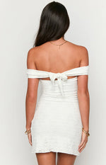 Britney White Lace Off The Shoulder Mini Dress