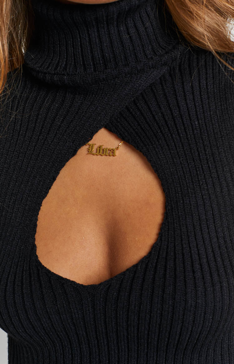 Britt Black Cut Out Knit Tank Image