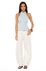 Caelan Blue Button Up Top Image