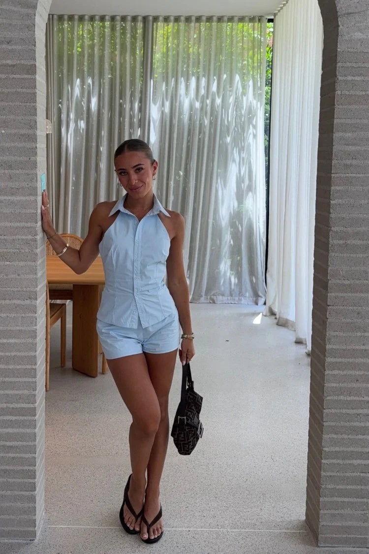 Caelan Blue Woven Shorts