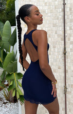 Caius Blue Mesh Mini Dress Image