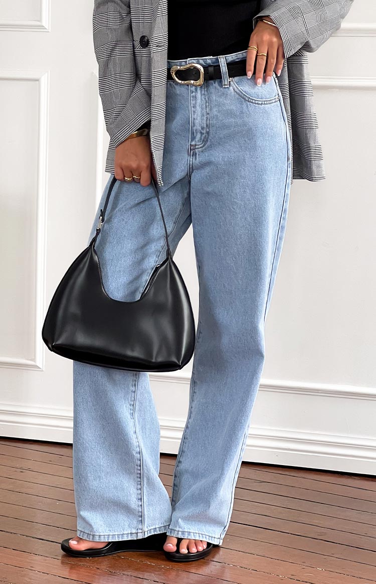 Calliope Light Wash Mid Rise Slouchy Jeans Image