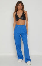 Camille Black Buckle Crop Top Image
