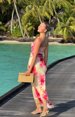 Candie Yellow and Pink Floral Print Tube Top Image