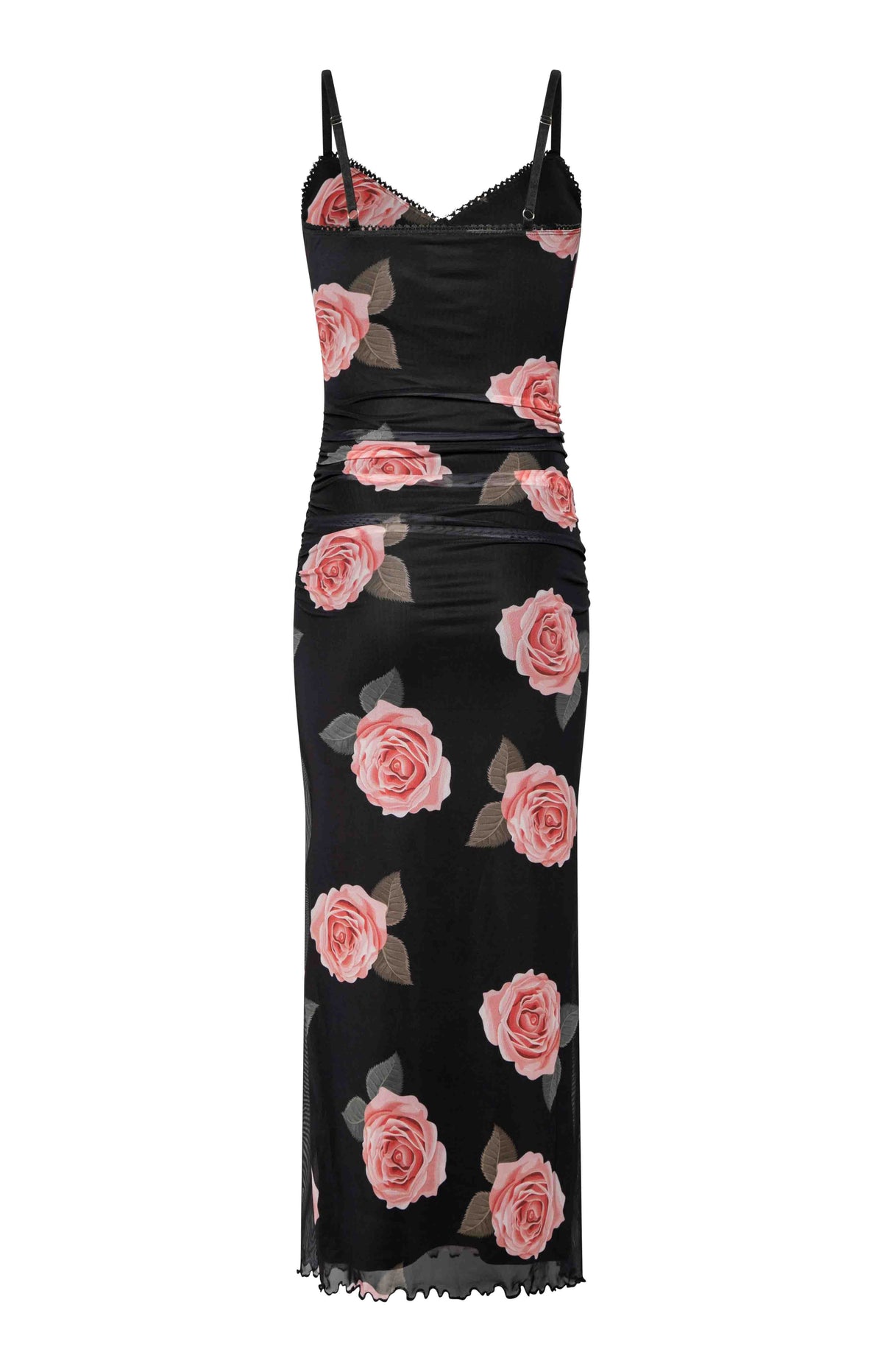 Capri Black Floral Mesh Midi Dress Image