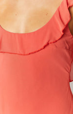 Caribbean Red Ruffle Maxi Dress Image
