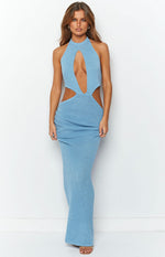 Catarina Blue Knit Midi Dress Image
