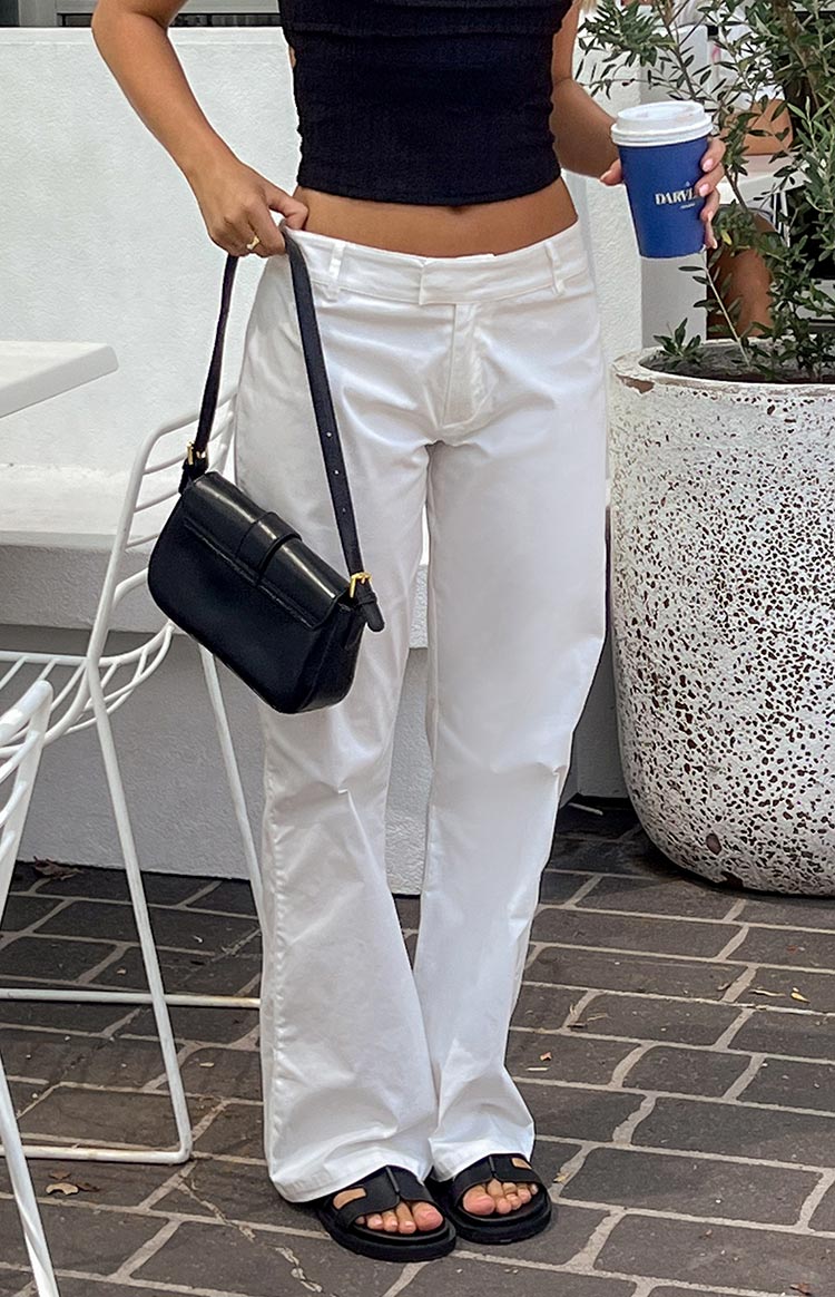 Cathryn White Mid Rise Pants Image