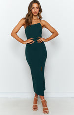 Cecilia Bodycon Midi Dress Emerald Image