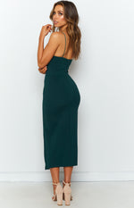 Cecilia Bodycon Midi Dress Emerald Image