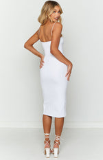 Cecilia White Bodycon Midi Dress Image