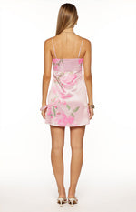 Chantell Pink and Green Floral Mini Dress Image