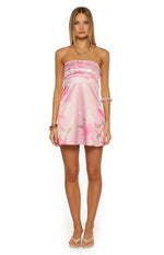 Chantell Pink and Green Floral Mini Dress