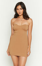 Charm Brown Mini Dress Image